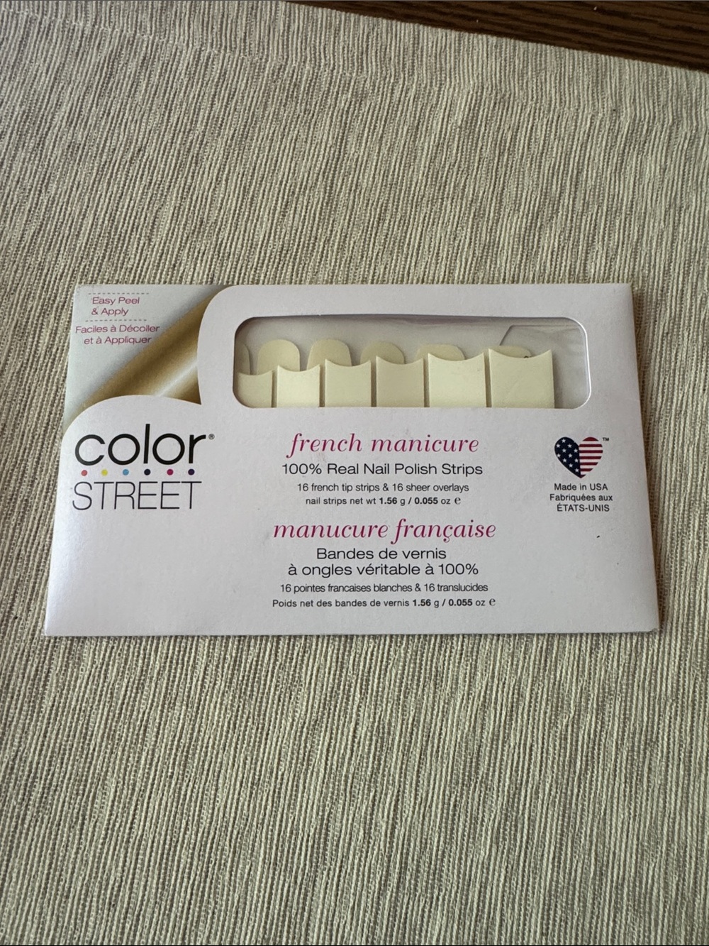 Color Street French Manicure Nail Polish Strips - Cream & White Tips